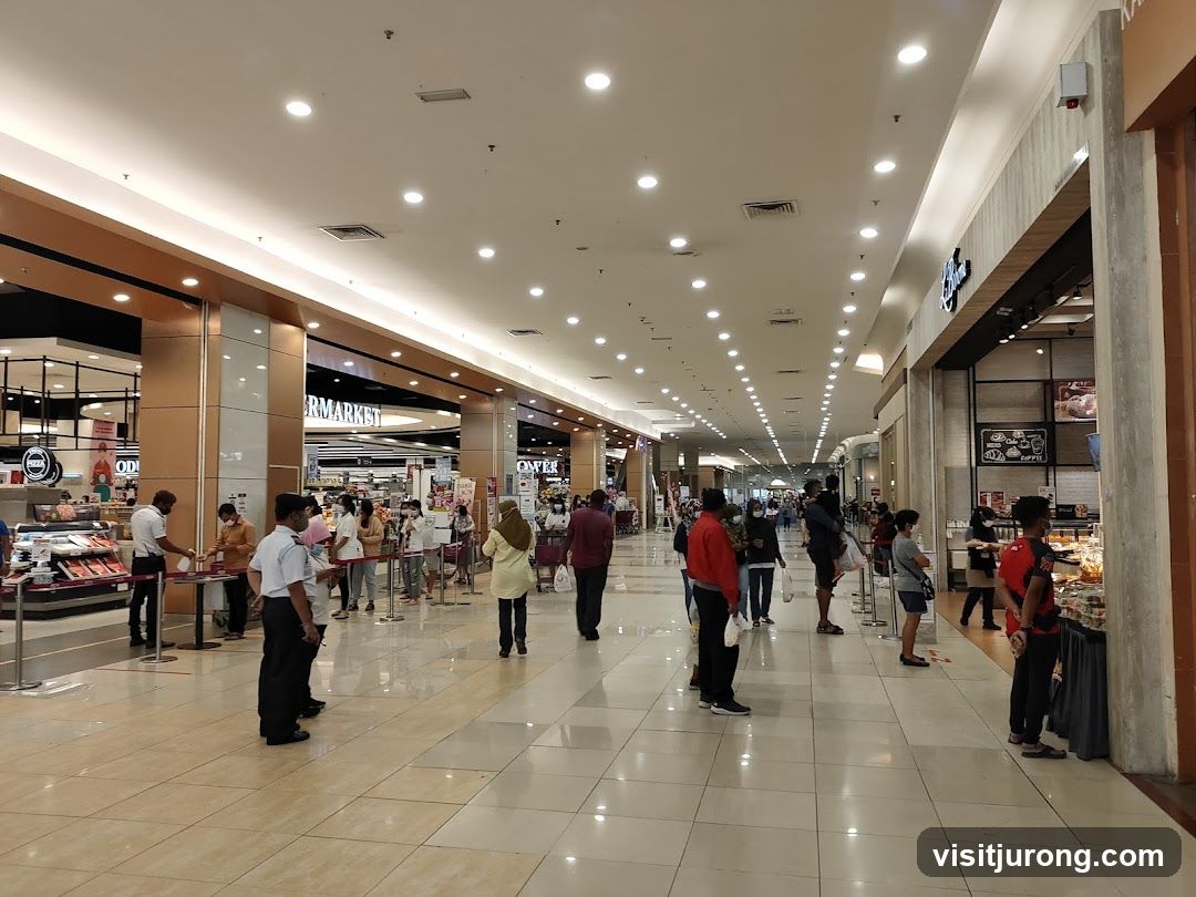 People queuing in a supermarket aisle