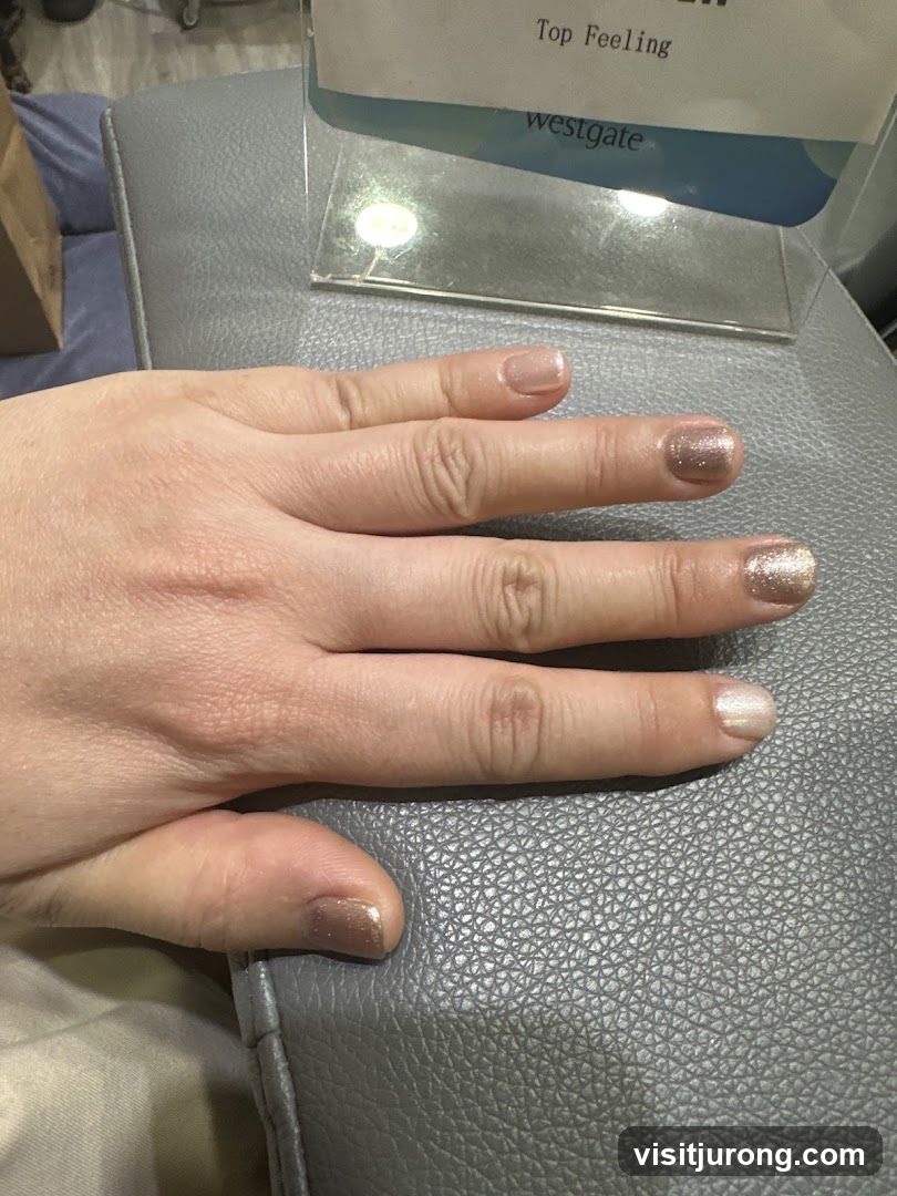 Hand with manicured nails