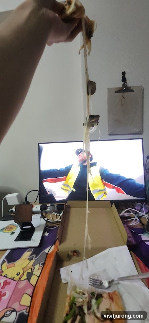 Stretched Cheese Pizza Slice