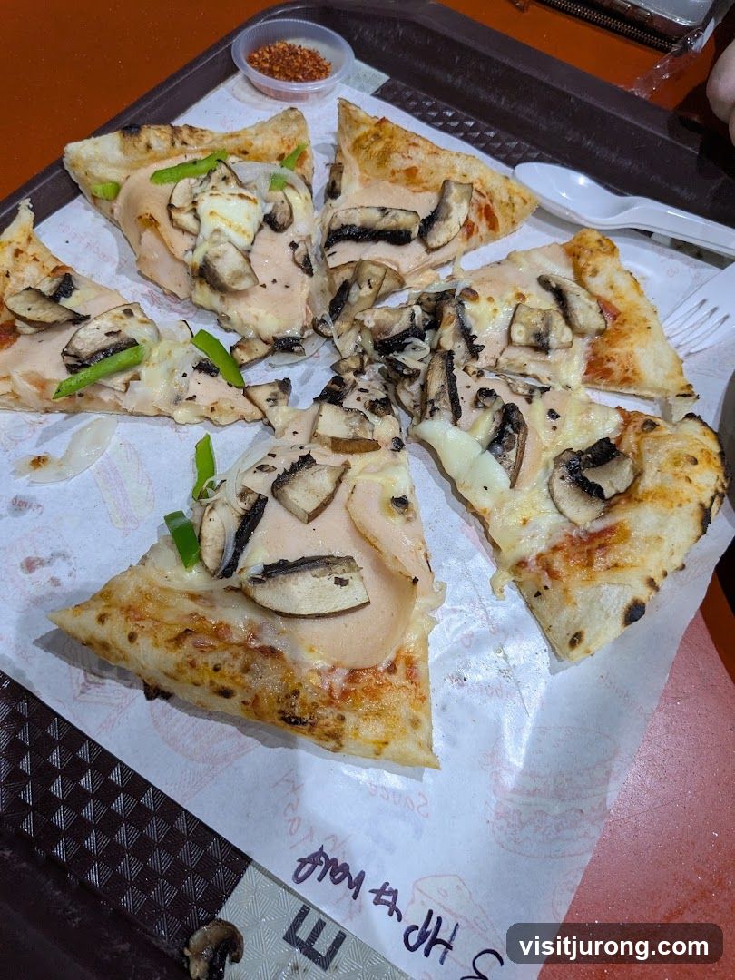 Pizza Slices with Mushrooms and Ham