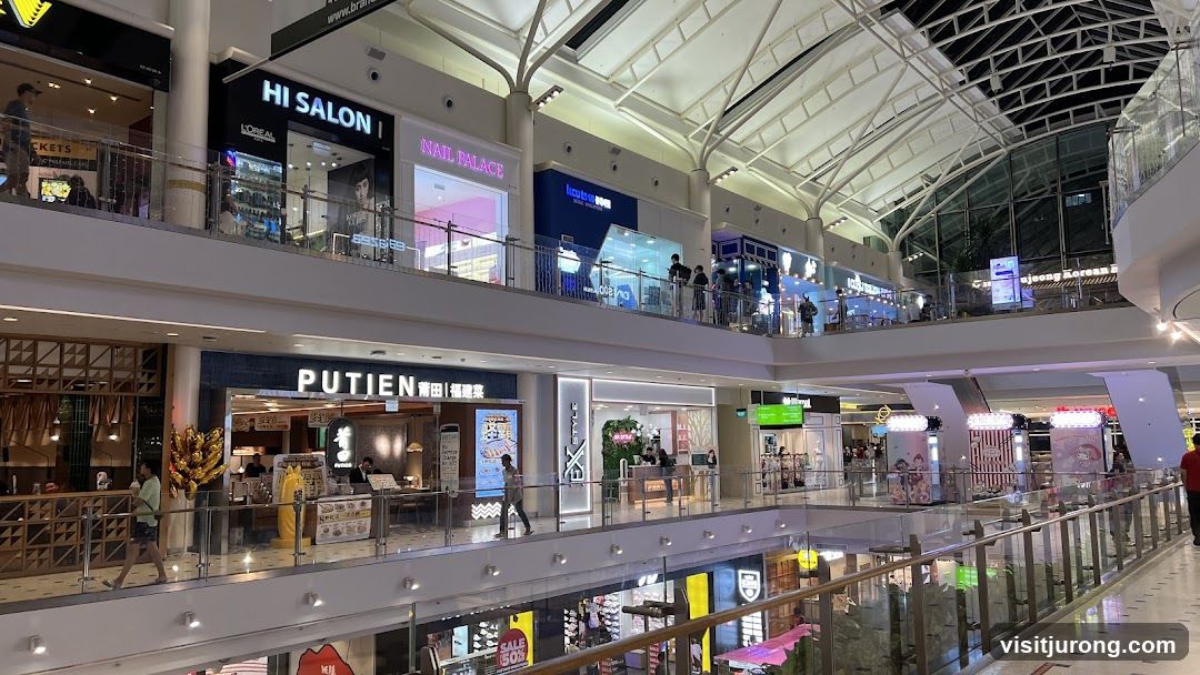 Indoor shopping mall with multiple stores