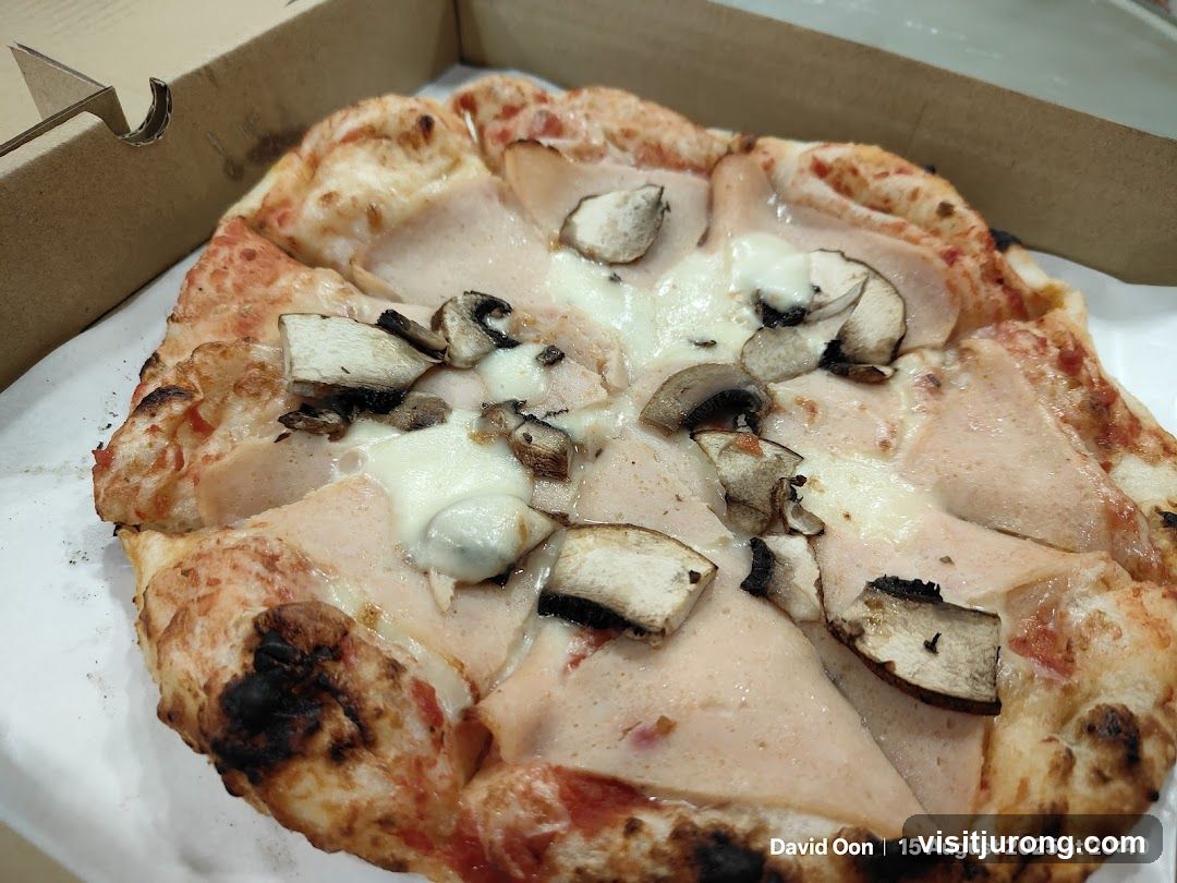 Pizza with Ham and Mushrooms