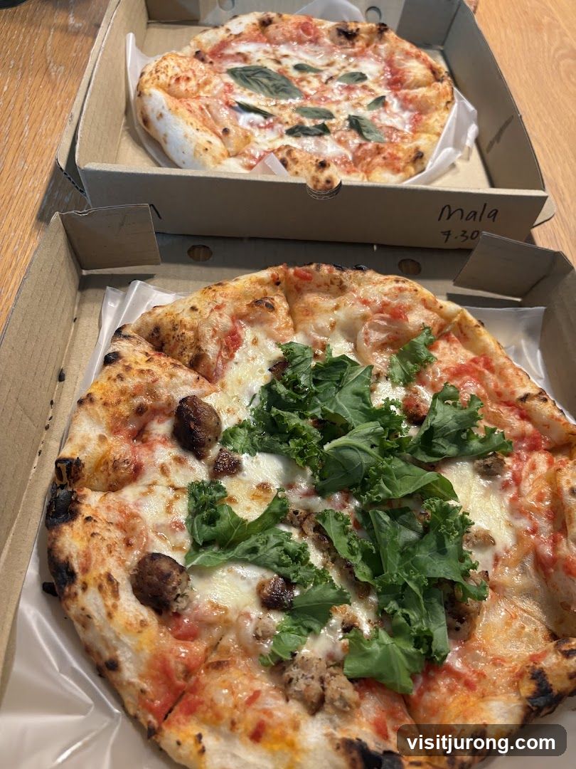 Two Pizzas in Boxes