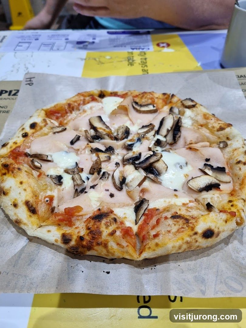 Pizza with Ham and Mushrooms