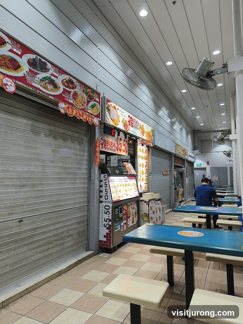 Food Stalls with Menus and Seating