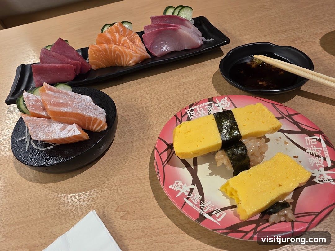 Sashimi and Tamagoyaki Sushi