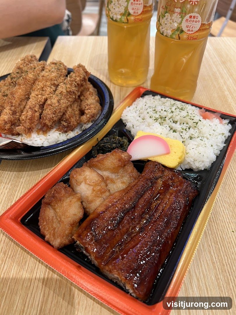 Bento Box with Eel and Fried Pork