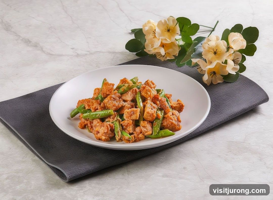 Stir-fried dish with green beans