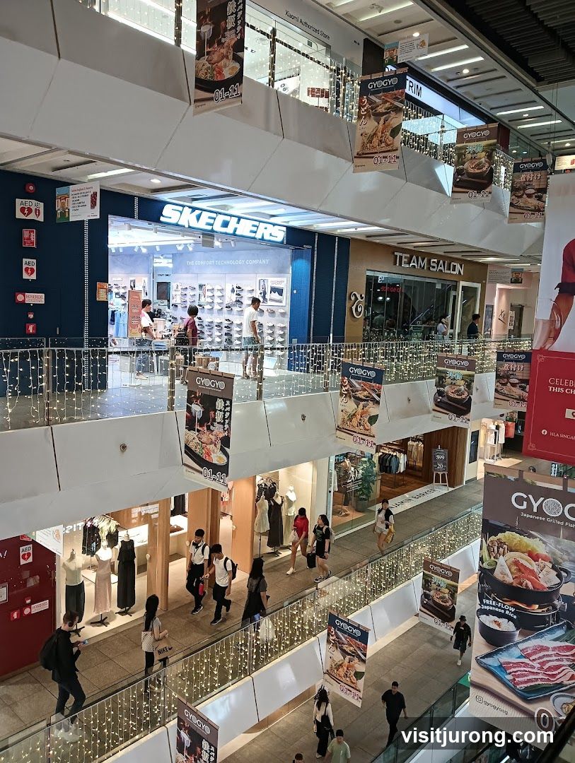 Mall Interior with Stores and Banners