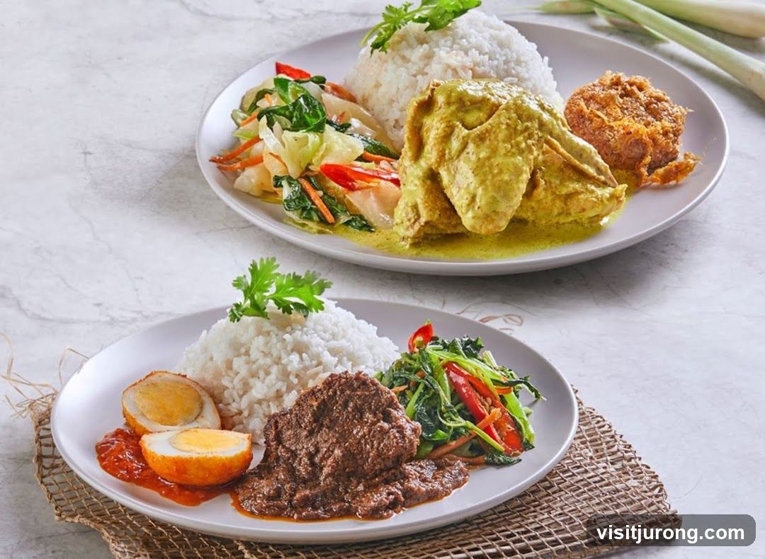 Two plates of Indonesian food