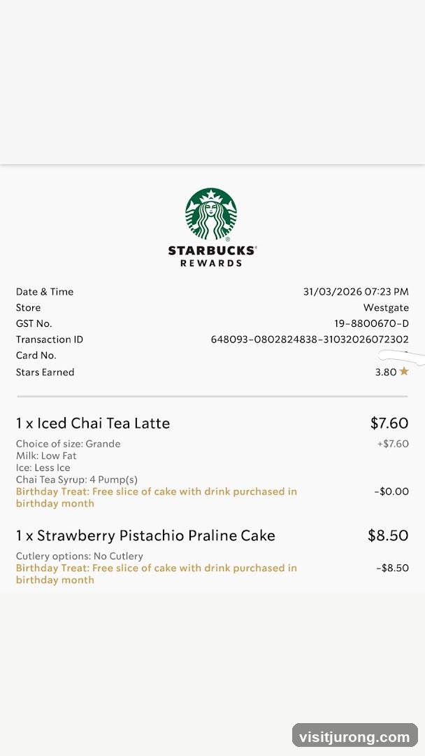 Starbucks Rewards Receipt