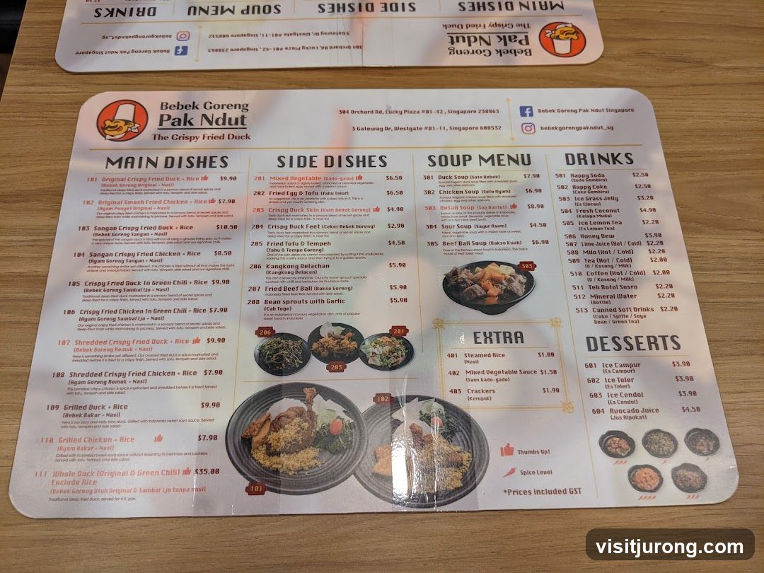 Bebek Goreng Pak Ndut Menu