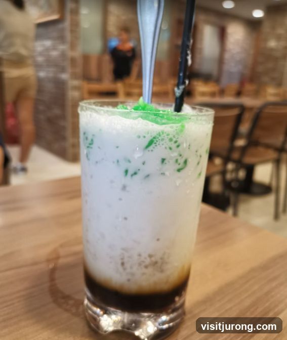 Iced Drink with Green Jelly