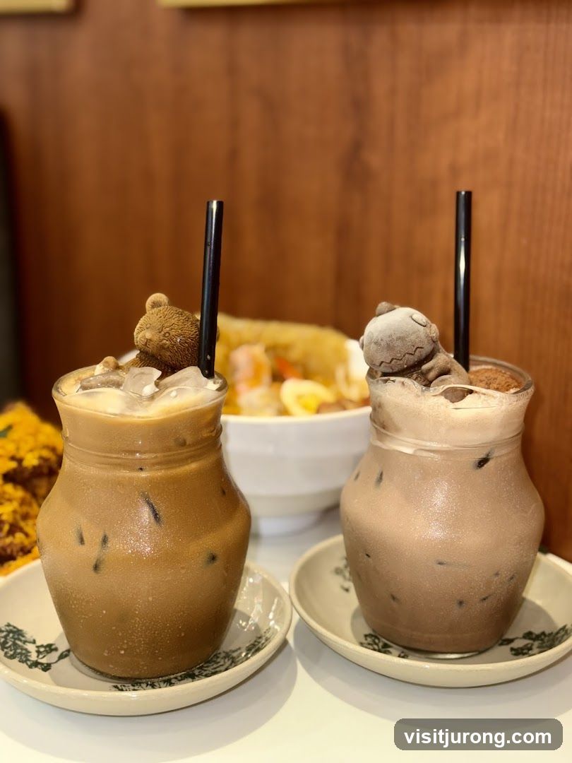 Iced Coffee and Chocolate Drink with Bear Toppings
