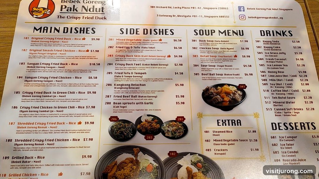 Bebek Goreng Pak Ndut Menu