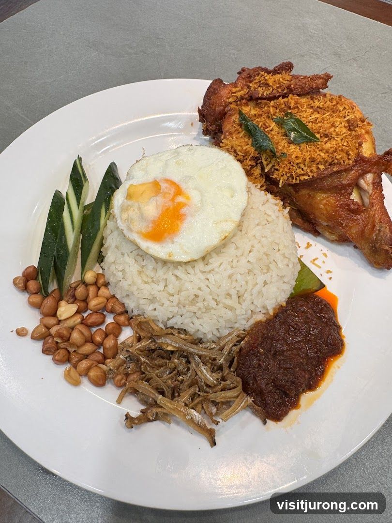 Nasi Lemak with Fried Chicken