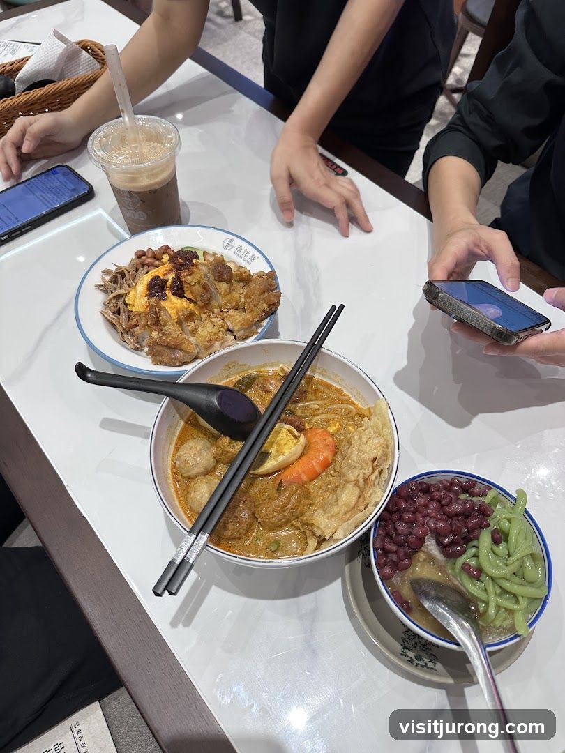 Table with food and drinks