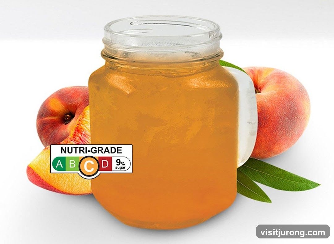 Peach Juice with Nutri-Grade Label