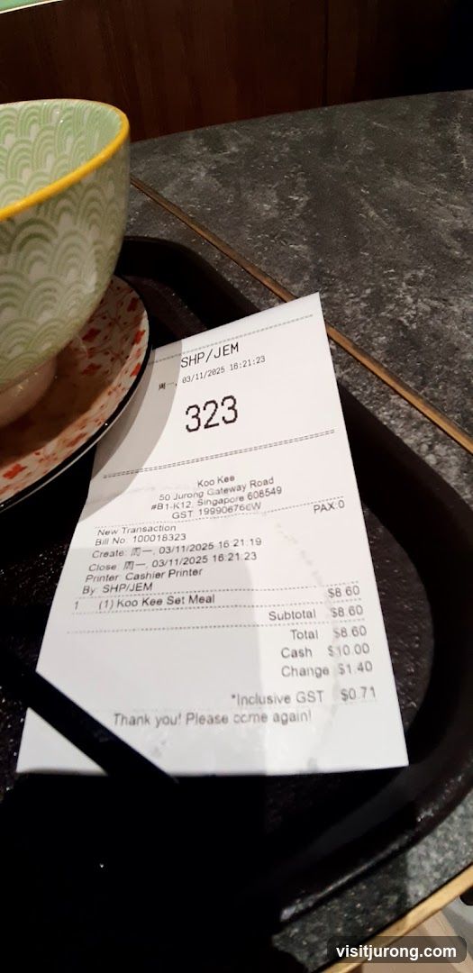 Receipt from Koo Kee