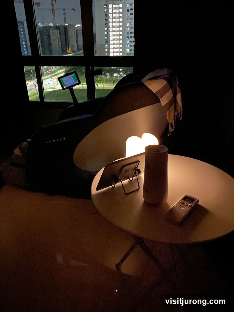 Massage chair with tablet and remote control