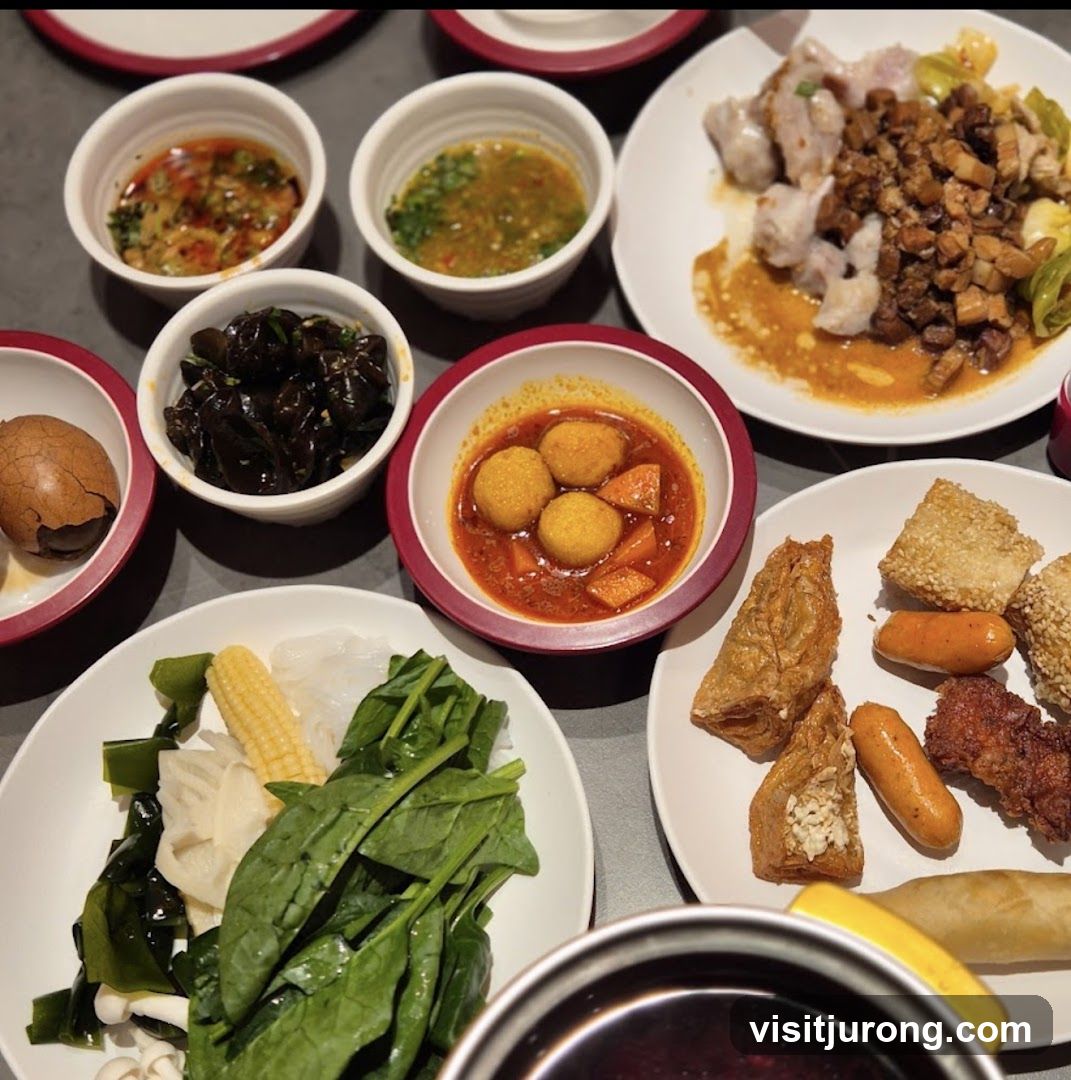 Assortment of Hot Pot Ingredients and Dishes