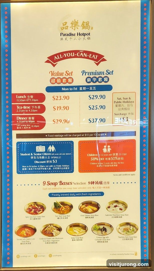 Paradise Hotpot All-You-Can-Eat Menu