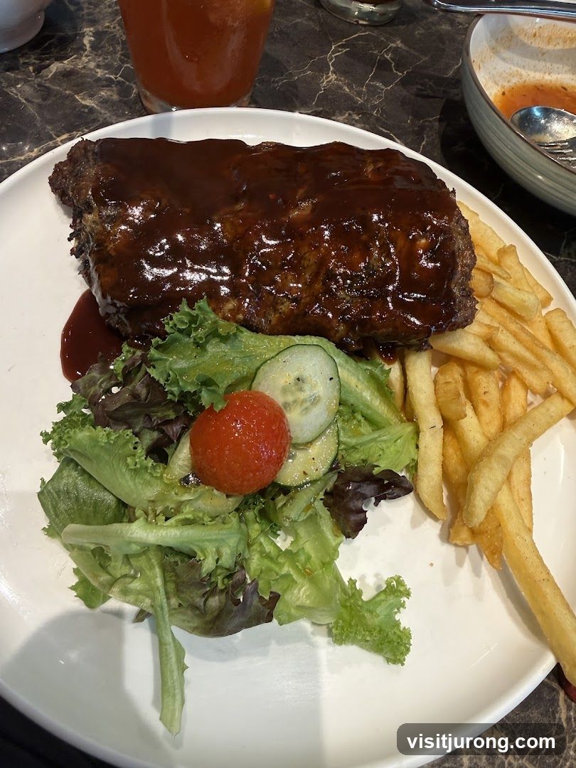 BBQ Ribs with Fries and Salad