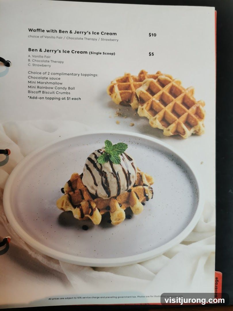 Waffle with Ben & Jerry's Ice Cream