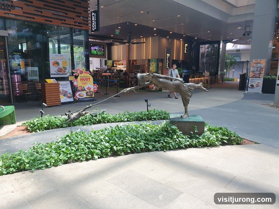 Outdoor sculpture in a plaza
