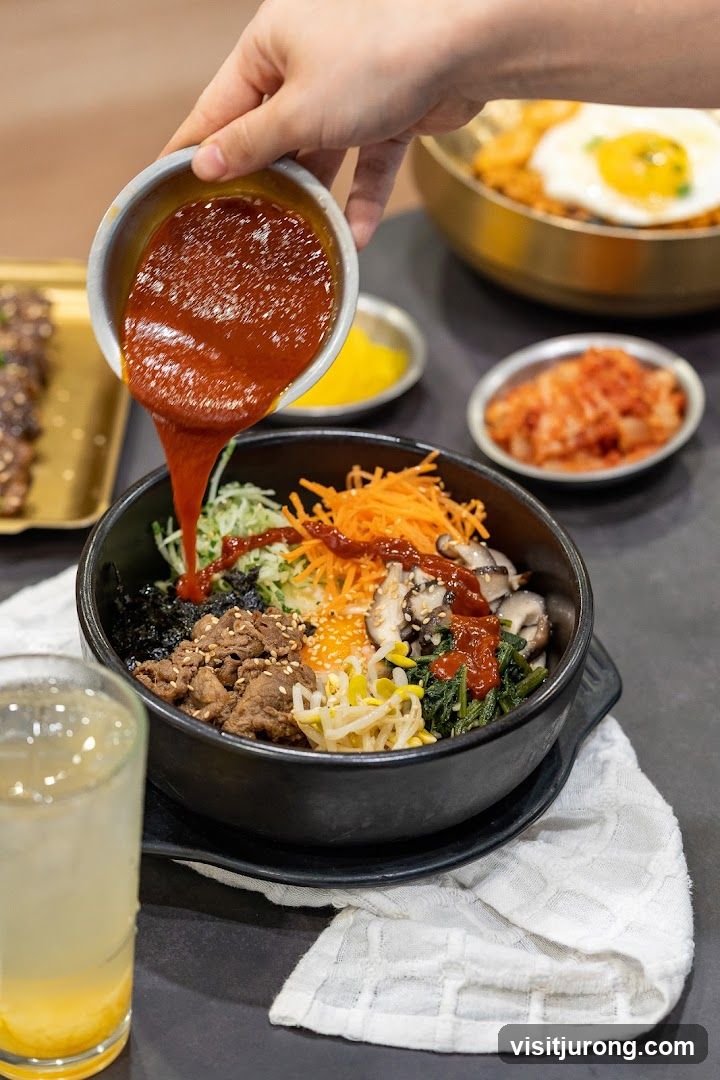 Bibimbap being prepared