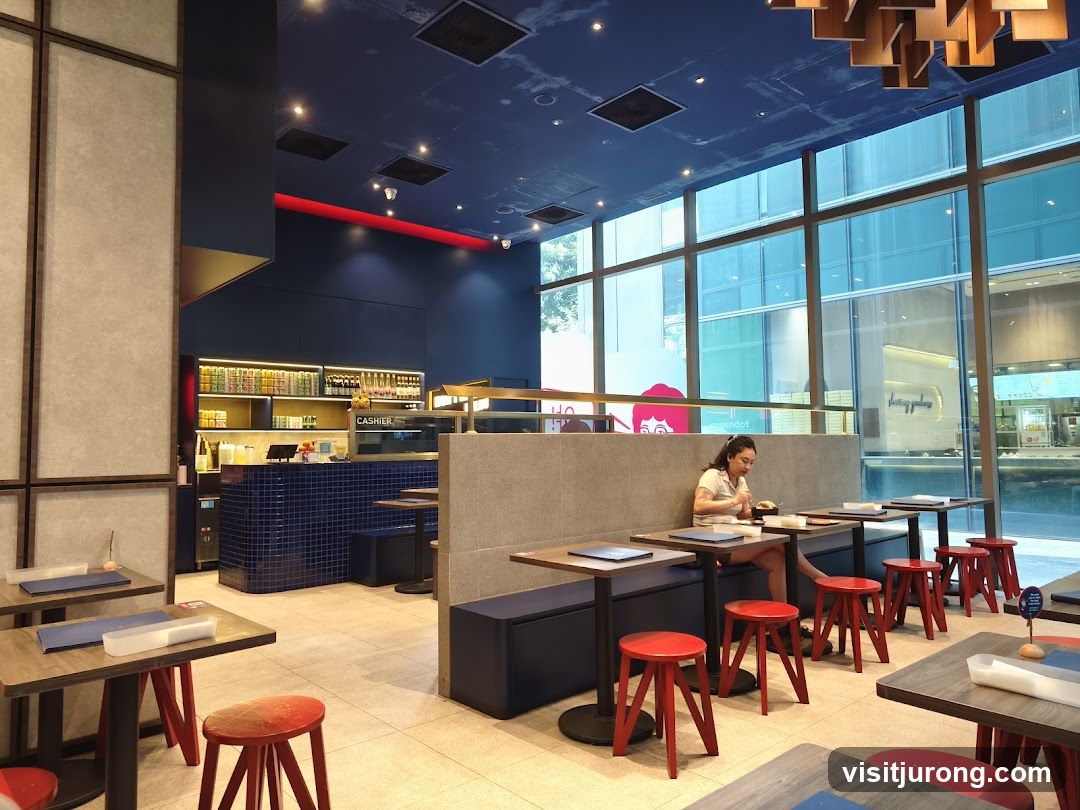 Restaurant Interior with Seating and Counter