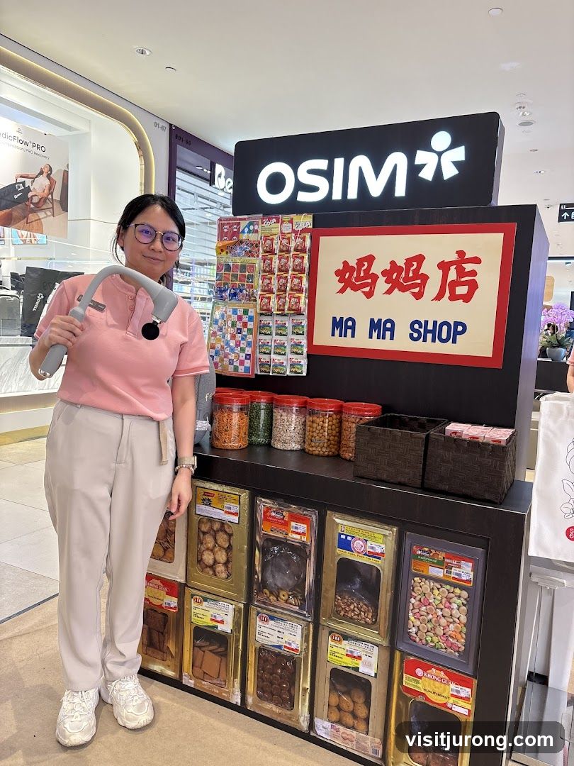 Woman Posing with OSIM Product and Snacks