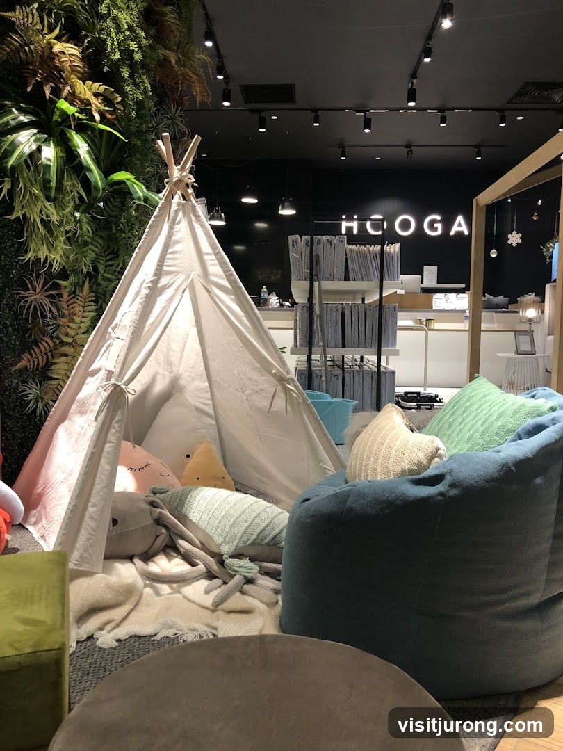 Cozy Play Area with Teepee and Beanbags