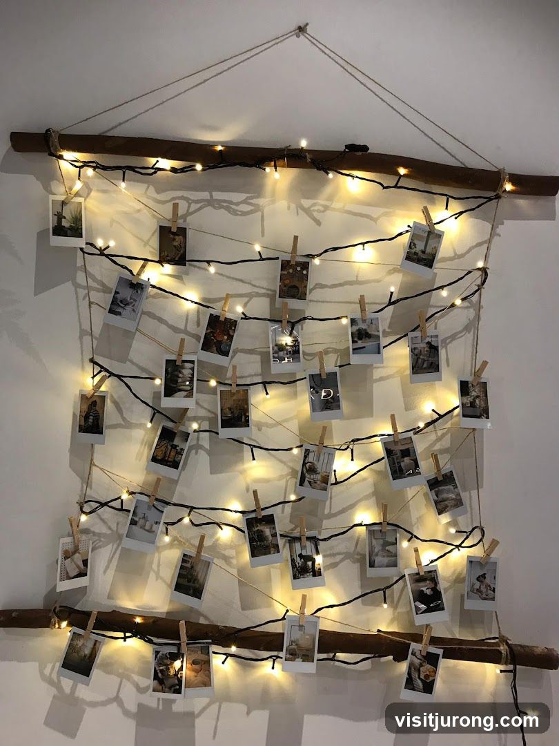 Photo Display with Fairy Lights