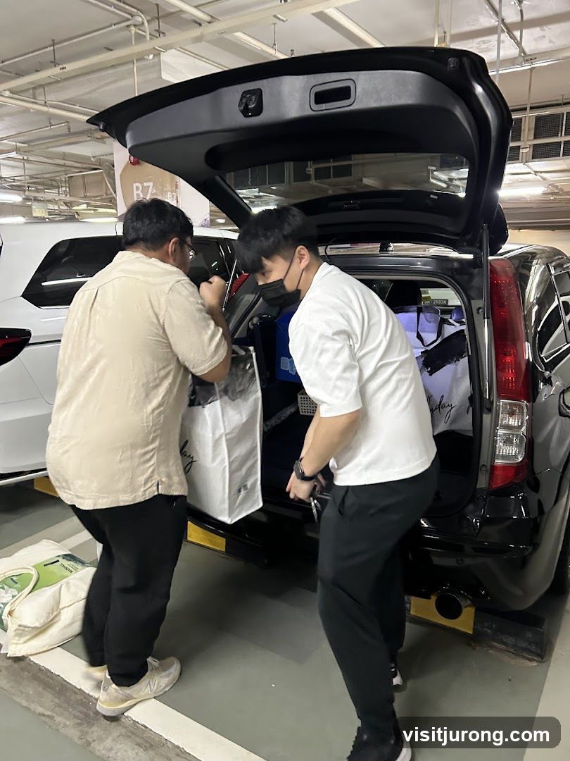 Loading Shopping Bags into Car