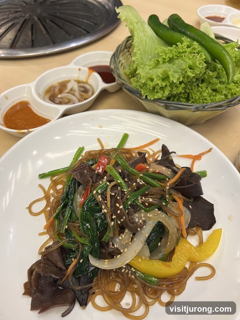 Korean Japchae with Side Dishes
