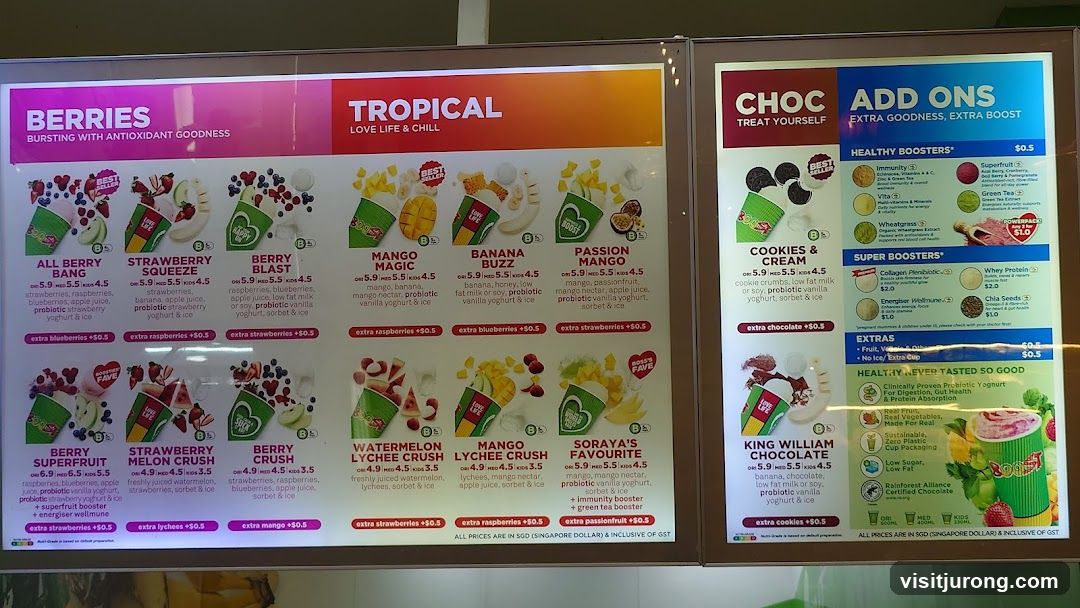 Boost Juice Menu