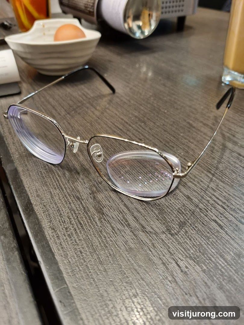 Eyeglasses on a table