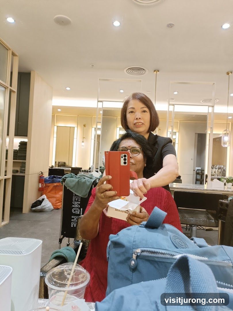 Two Women Taking a Selfie in a Salon