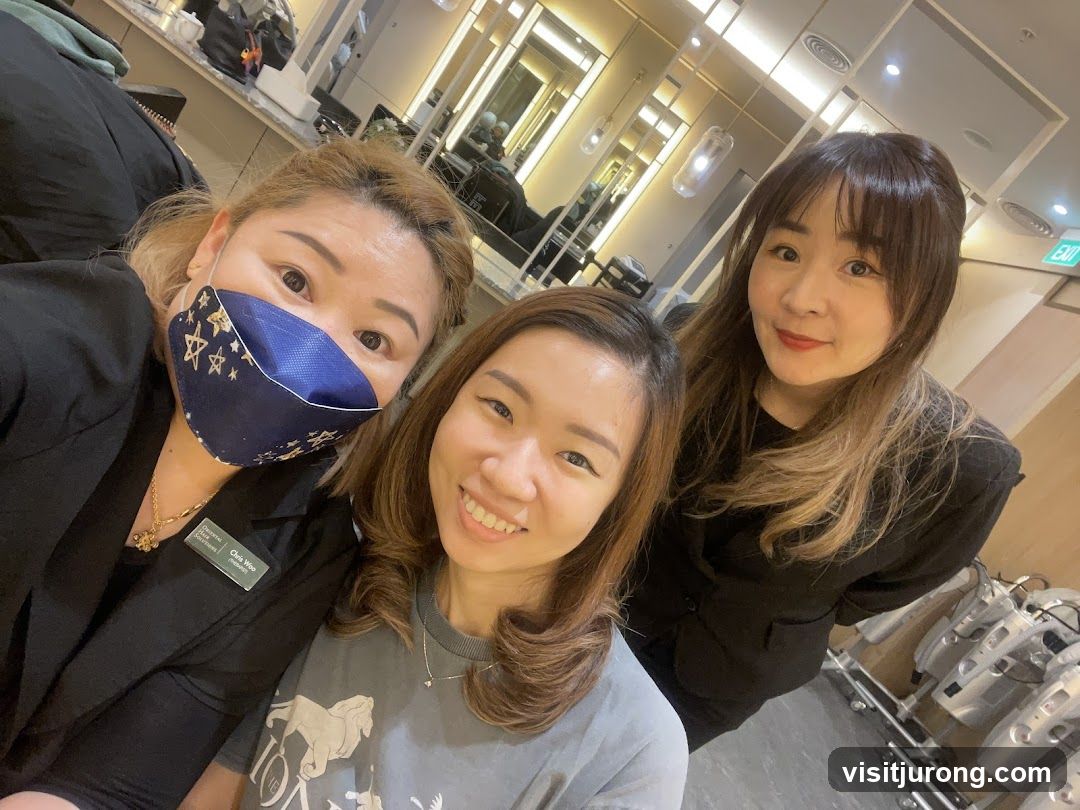 Three women smiling for a selfie