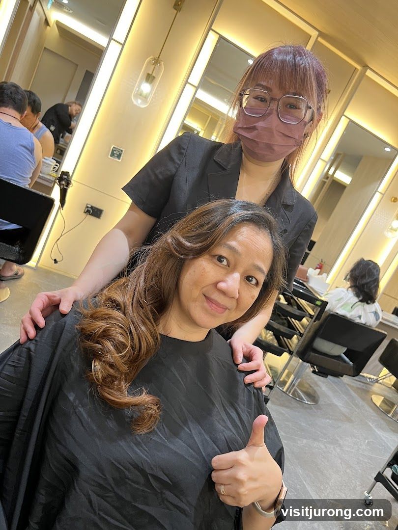 Hair Salon Interior with Stylist and Client