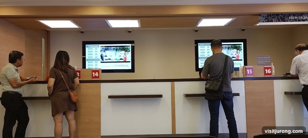 Bank Interior with Queue Numbers