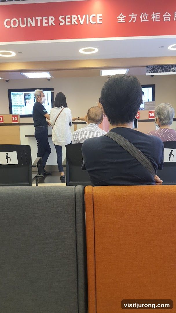 People waiting at counter service