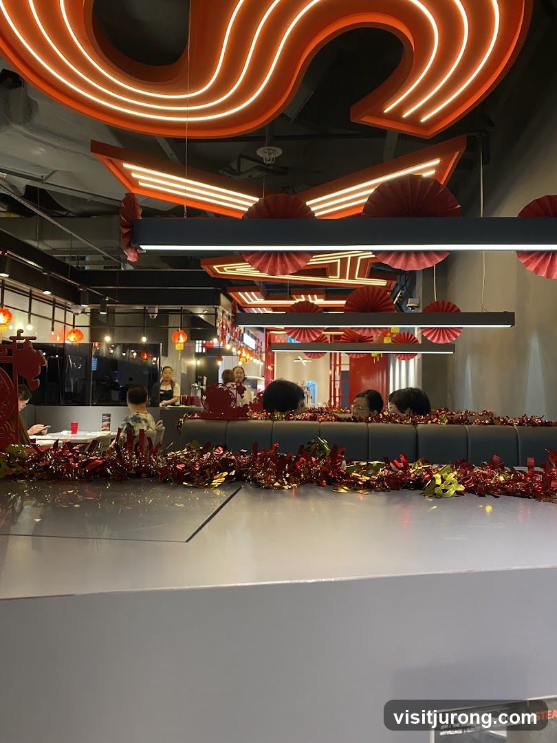 Restaurant Interior with Festive Decorations