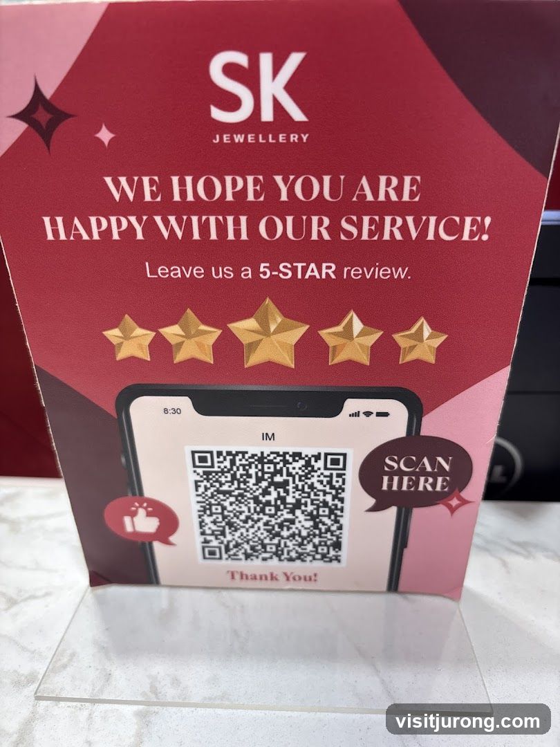 SK Jewellery 5-STAR Review Sign