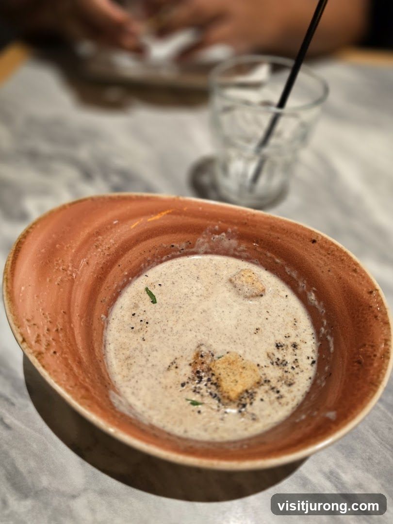 Creamy Soup with Croutons
