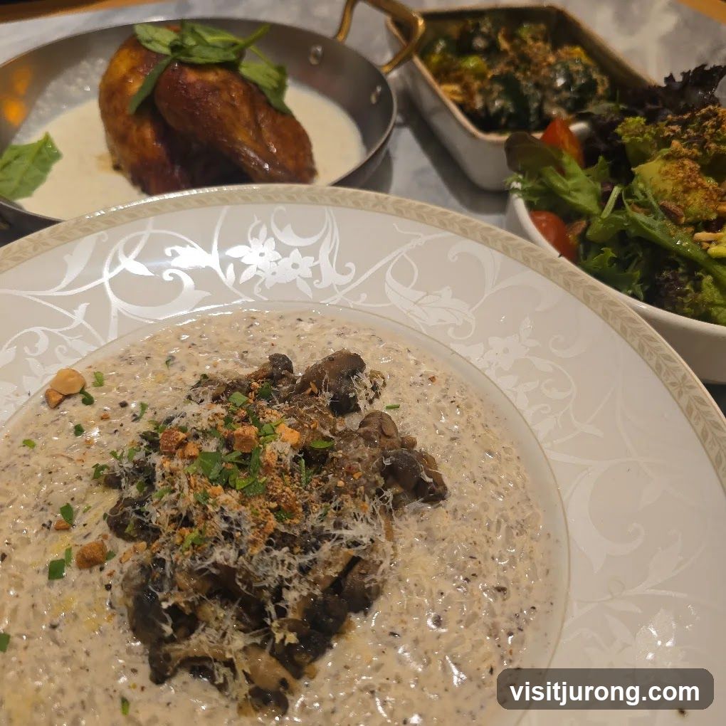 Mushroom Risotto and Roasted Chicken