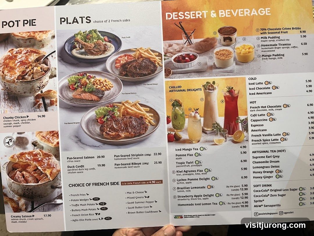 Plats, Dessert & Beverage Menu
