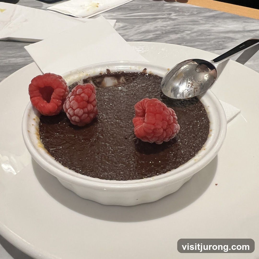 Chocolate Creme Brulee with Raspberries