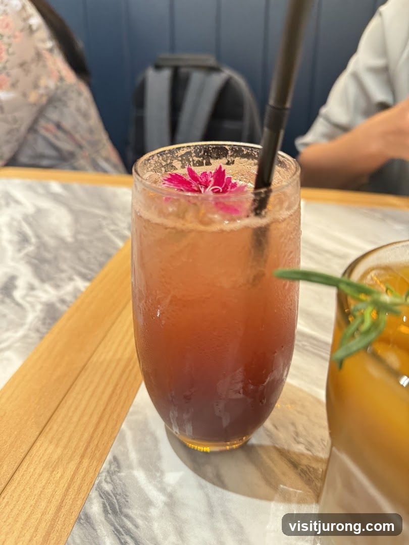 Cocktail with Flower Garnish